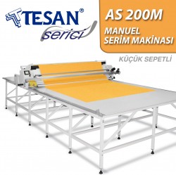 TESAN AS200M MANUEL SERİM MAKİNASI, KÜÇÜK SEPETLİ, KESİM DAHİL (2.00MT EN KADAR) - Thumbnail