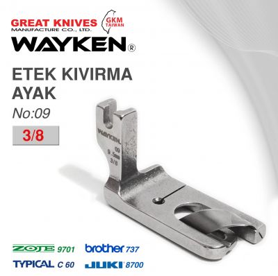 WAYKEN NO:09 ETEK KIVIRMA AYAK 3/8 BROTHER 737 / JUKI 8700 TYPICAL C60 / ZOJE 9701