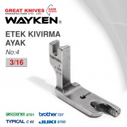 WAYKEN - WAYKEN NO:4 ETEK KIVIRMA AYAK 3/16 BROTHER 737 / JUKI 8700 TYPICAL C60 / ZOJE 9701