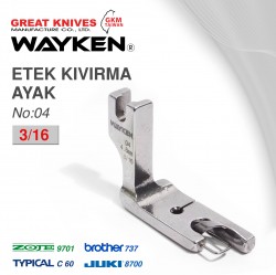 WAYKEN - WAYKEN NO:4 ETEK KIVIRMA AYAK 3/16 BROTHER 737 / JUKI 8700 TYPICAL C60 / ZOJE 9701