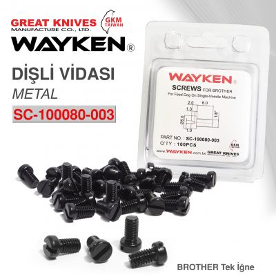 WAYKEN SC-100080-003 DİŞLİ VİDASI (BROTHET TEK İĞNE)